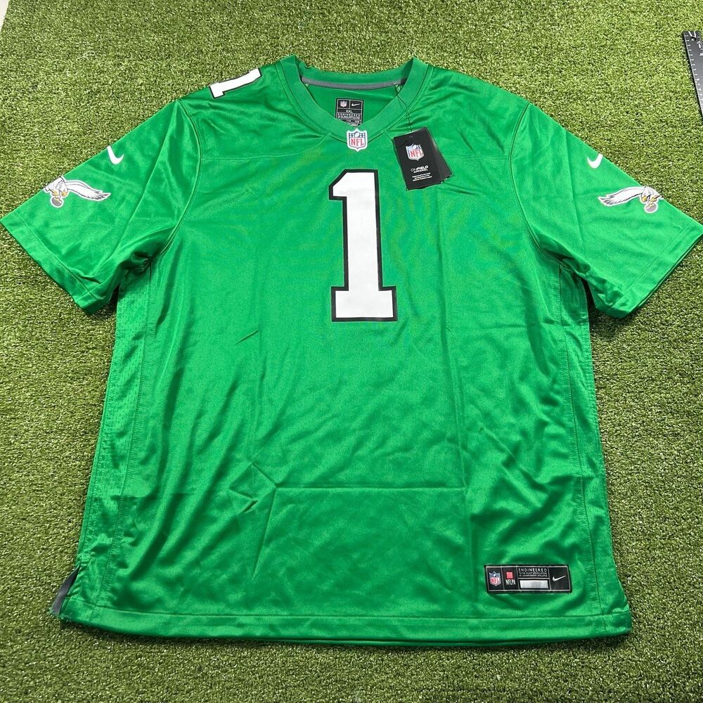 Nike Jalen Hurts Philadelphia Eagles 1 Jersey Men 2XL XXL Kelly Green NWT READ